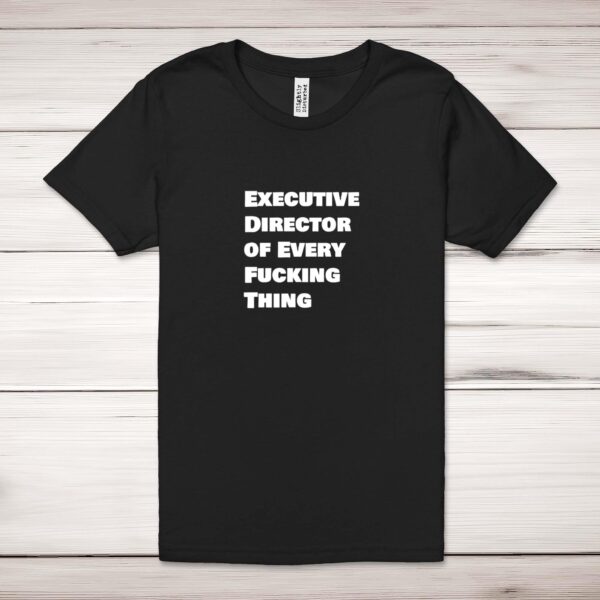 Executive Director of Every Fucking Thing - Rude Adult T-Shirt - Slightly Disturbed