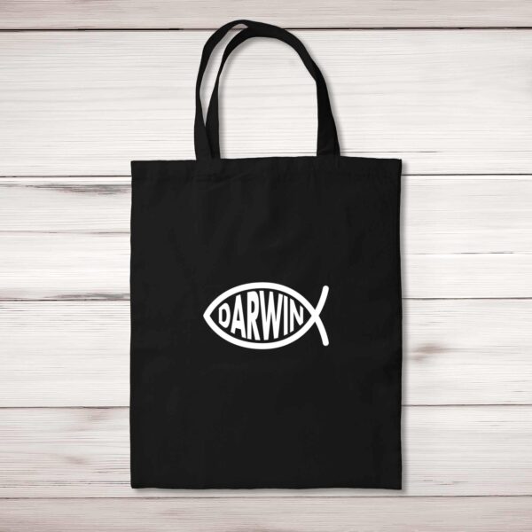Darwin Christian Fish - Novelty Tote Bags - Slightly Disturbed