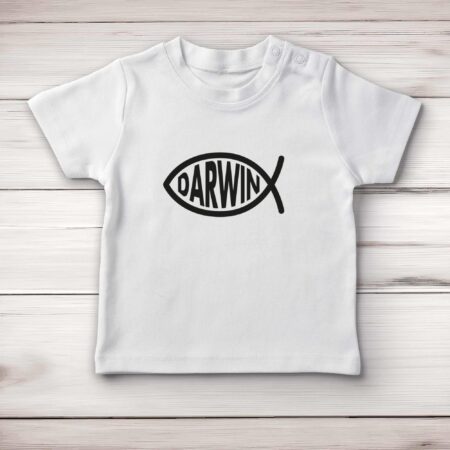 Darwin fish shop t shirt