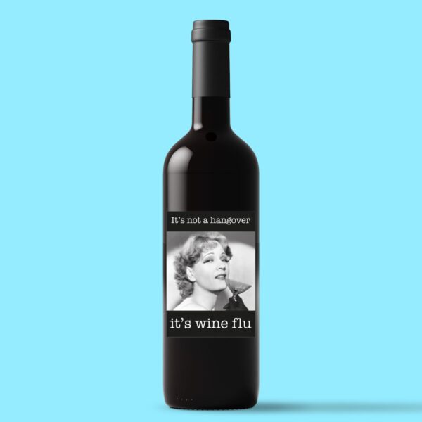 It's Not A Hangover It's Wine Flu - Novelty Wine/Beer Labels - Slightly Disturbed - Image 1 of 1
