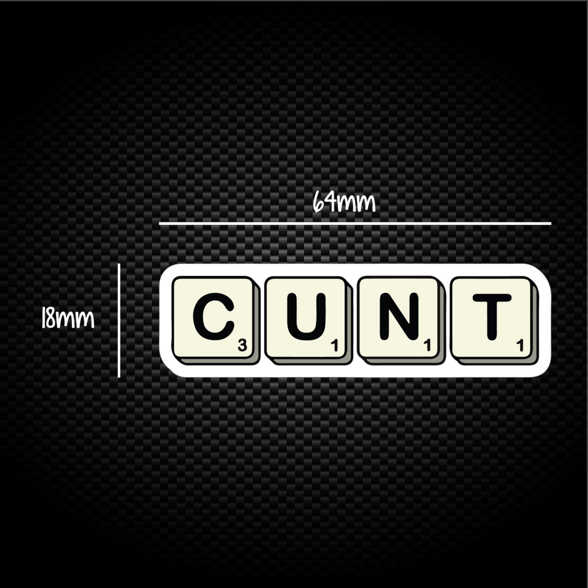 Scrabble Tiles Cunt Sticker Pack Rude Stickers Slightly Disturbed 