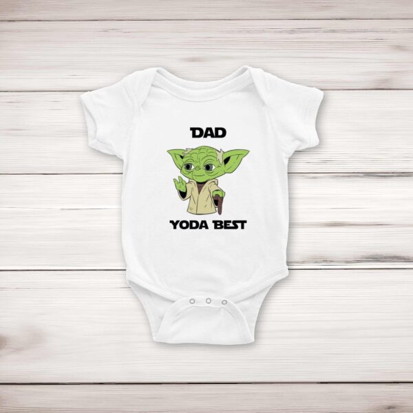Dad Yoda Best - Geeky Babygrows & Sleepsuits - Slightly Disturbed - Image 1 of 4
