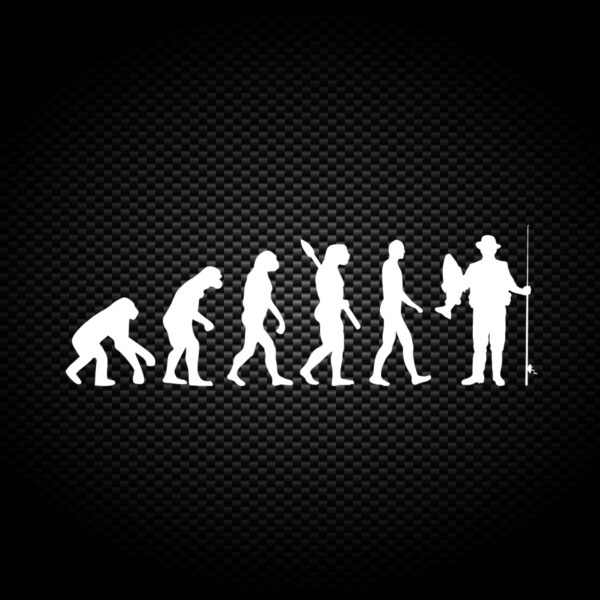 Evolution Of An Angler - Novelty Vinyl Stickers - Slightly Disturbed - Image 1 of 2