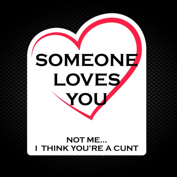 Someone Loves You Vinyl Sticker Rude Decals Slightly Disturbed 