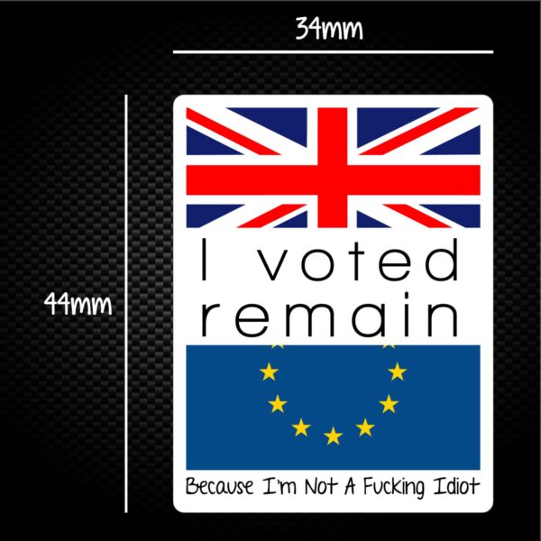 I Voted Remain Because I'm Not A Fucking Idiot - Rude Sticker Packs - Slightly Disturbed - Image 1 of 1