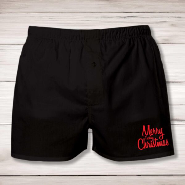 Merry Fucking Christmas - Rude Men's Underwear - Slightly Disturbed - Image 1 of 2