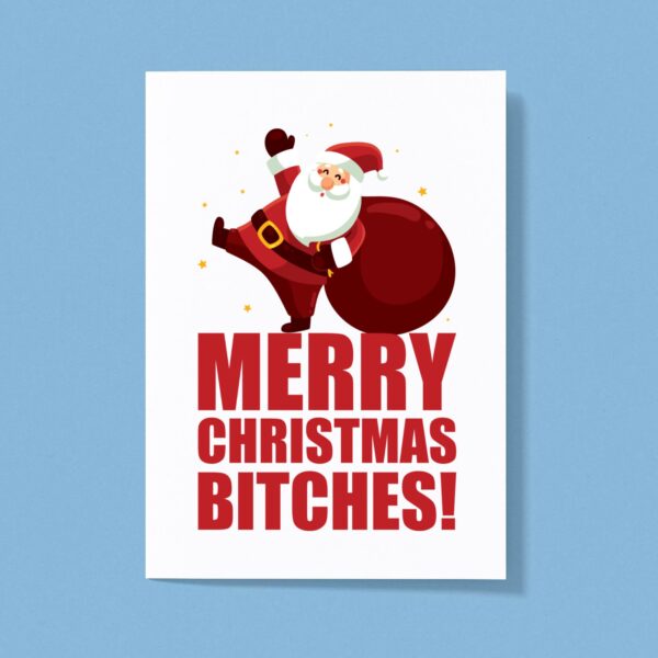 Merry Christmas Bitches - Rude Greeting Card - Slightly Disturbed - Image 1 of 1