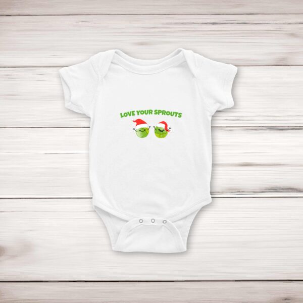 Love Your Sprouts - Novelty Babygrows & Sleepsuits - Slightly Disturbed - Image 1 of 4