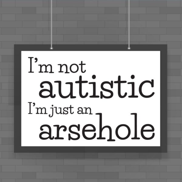 I'm Not Autistic - Rude Posters - Slightly Disturbed - Image 1 of 1