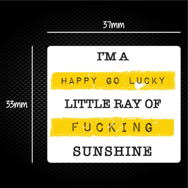 Happy Go Lucky Little Ray Of Fucking Sunshine - Rude Sticker Packs - Slightly Disturbed - Image 1 of 1