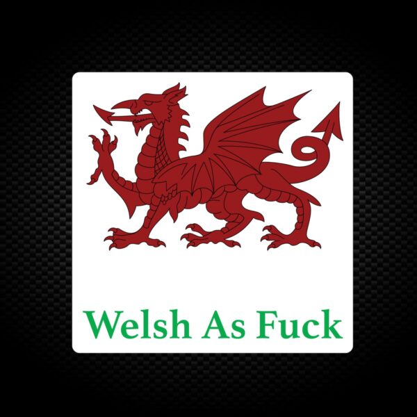 Welsh As Fuck - Rude Vinyl Stickers - Slightly Disturbed - Image 1 of 1