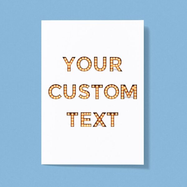 Personalised Text Lights - Novelty Greeting Card - Slightly Disturbed - Image 1 of 1