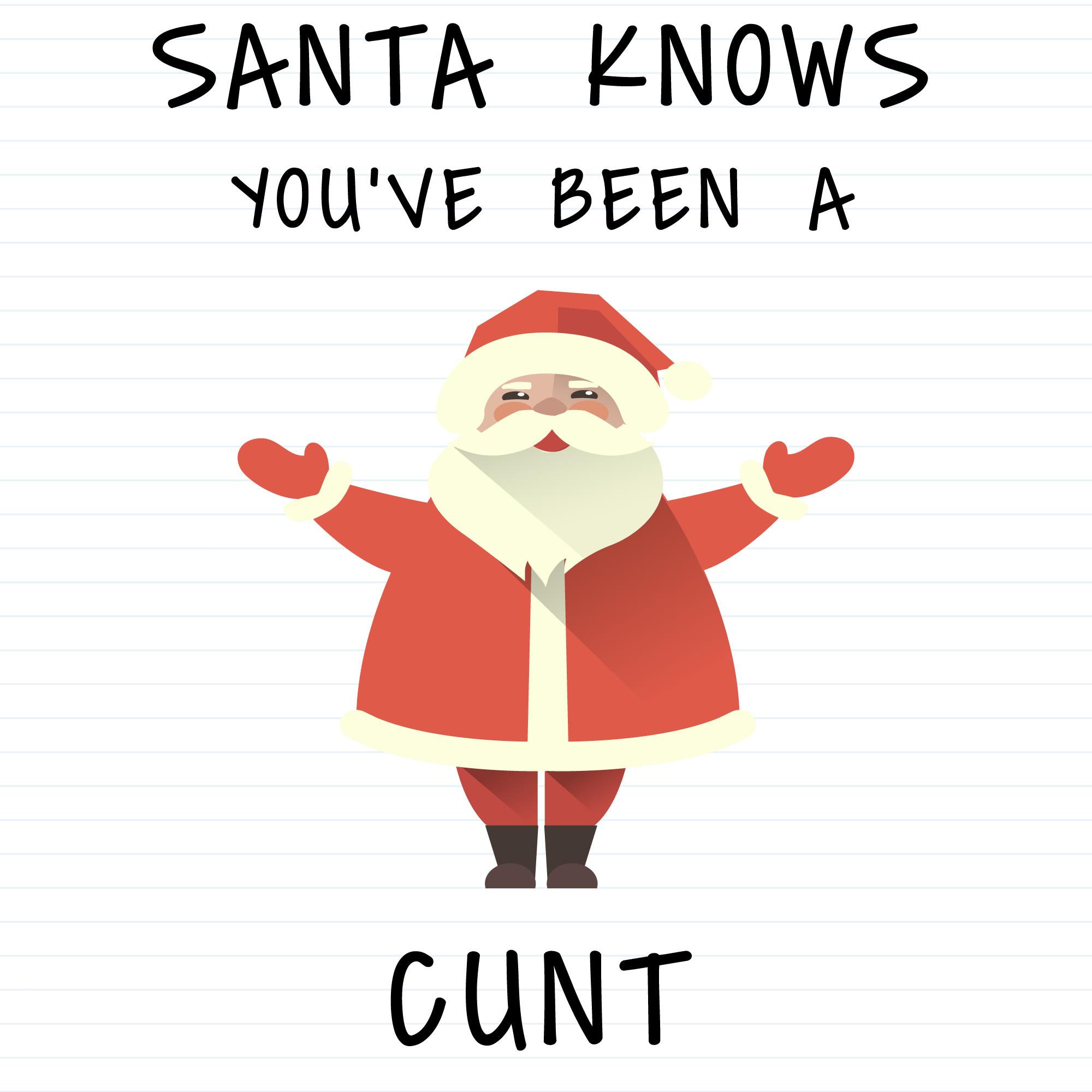 Santa Knows You Ve Been A Cunt Slightly Disturbed