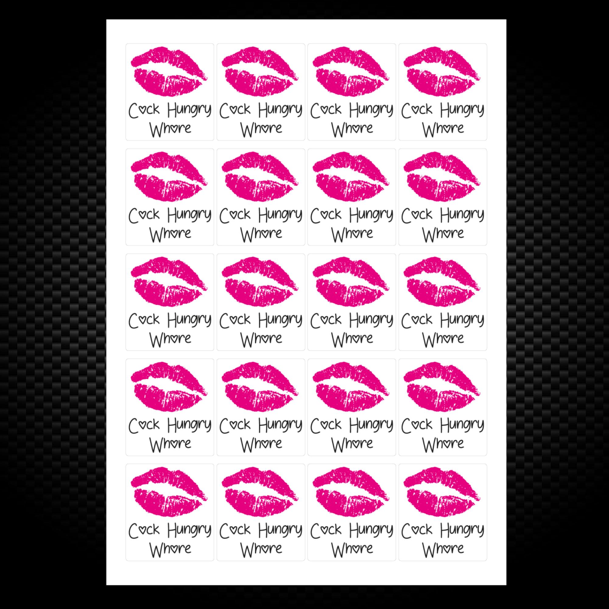 Cock Hungry Whore Sticker Pack Rude Stickers Slightly Disturbed