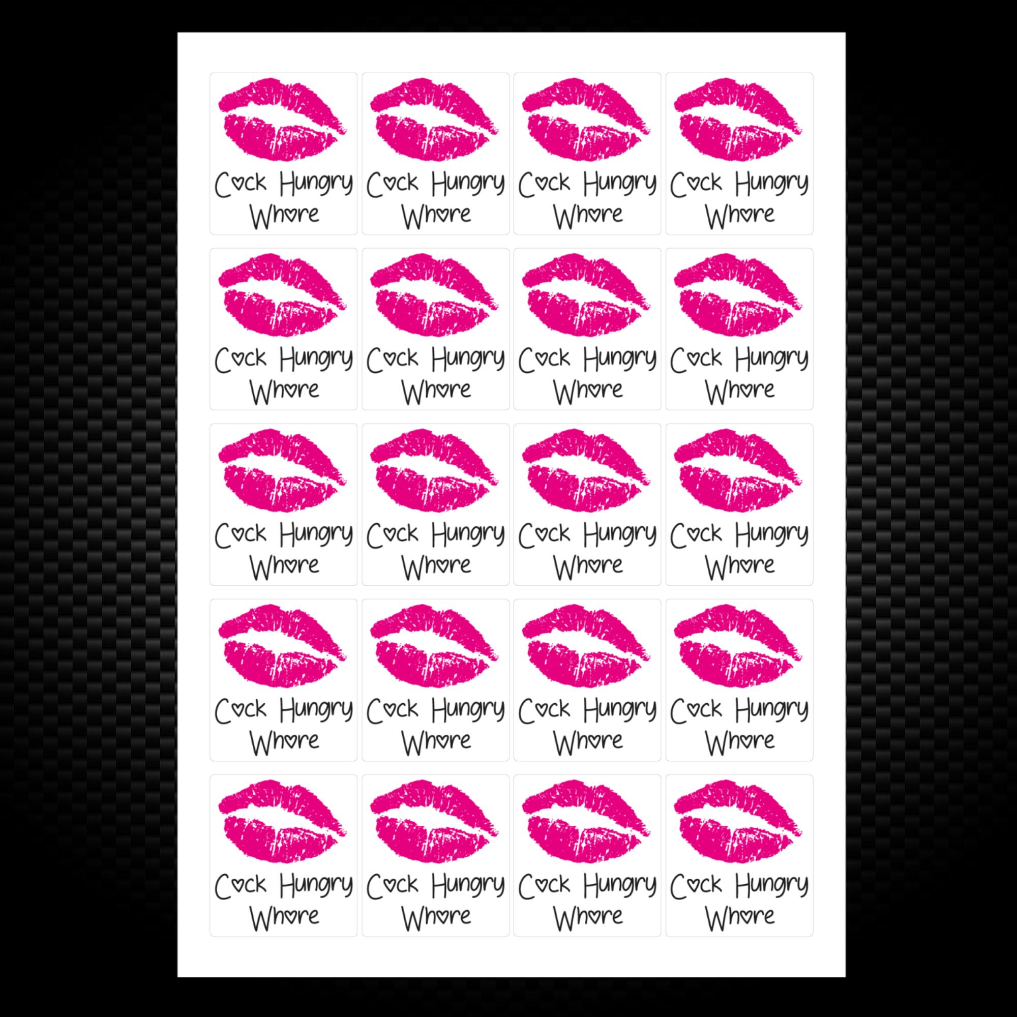 Cock Hungry Whore Sticker Pack Rude Stickers Slightly Disturbed 