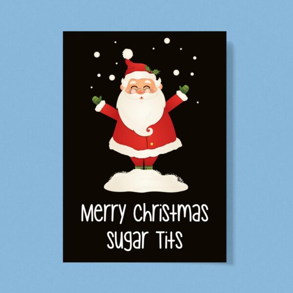 Merry Christmas Sugar Tits - Rude Greeting Card - Slightly Disturbed - Image 1 of 1