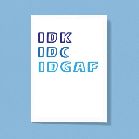IDGAF - Novelty Greeting Card - Slightly Disturbed - Image 1 of 1