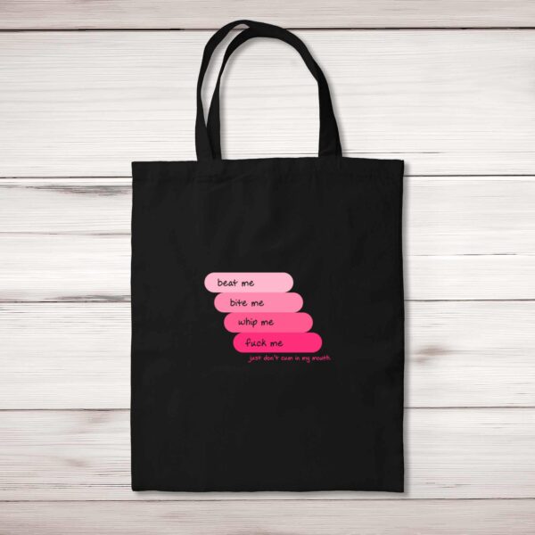 Beat Me Bite Me Whip Me - Rude Tote Bags - Slightly Disturbed