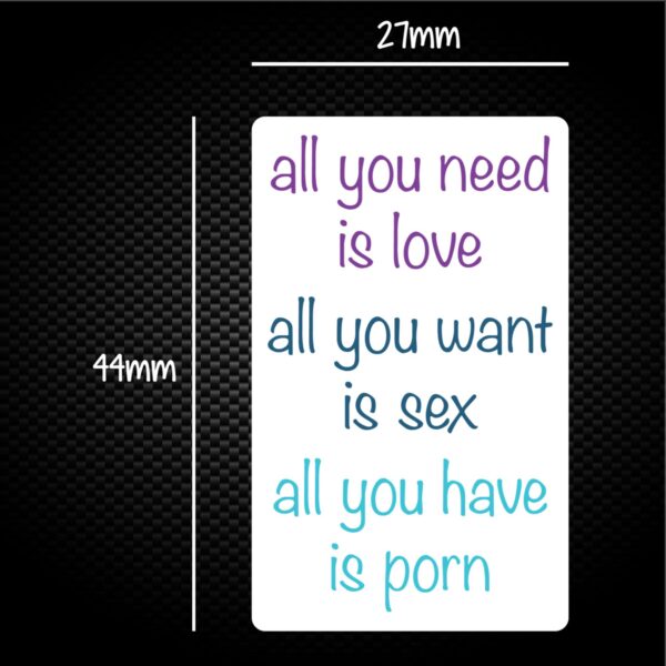 All You Need Is Love All You Have Is Porn - Rude Sticker Packs - Slightly Disturbed - Image 1 of 1