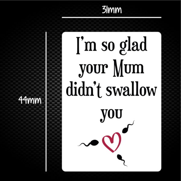 Glad Your Mum Didn't Swallow - Rude Sticker Packs - Slightly Disturbed - Image 1 of 1