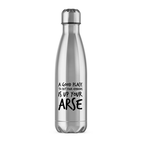 Opinions Up Your Arse - Rude Water Bottles - Slightly Disturbed - Image 1 of 6