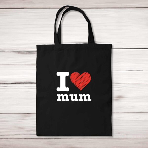 I Heart Mum - Novelty Tote Bags - Slightly Disturbed