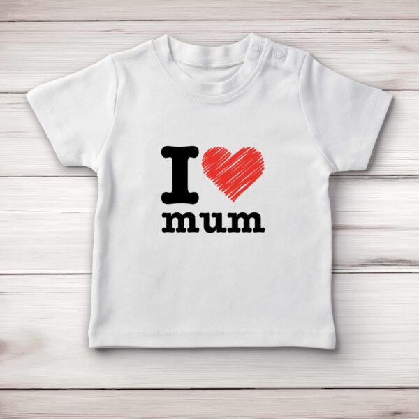 I Heart Mum - Novelty Baby T-Shirts - Slightly Disturbed - Image 1 of 4