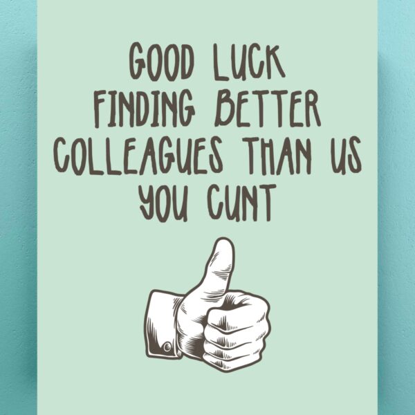 Good Luck Finding Better Colleagues - Rude Canvas Prints - Slightly Disturbed - Image 1 of 1