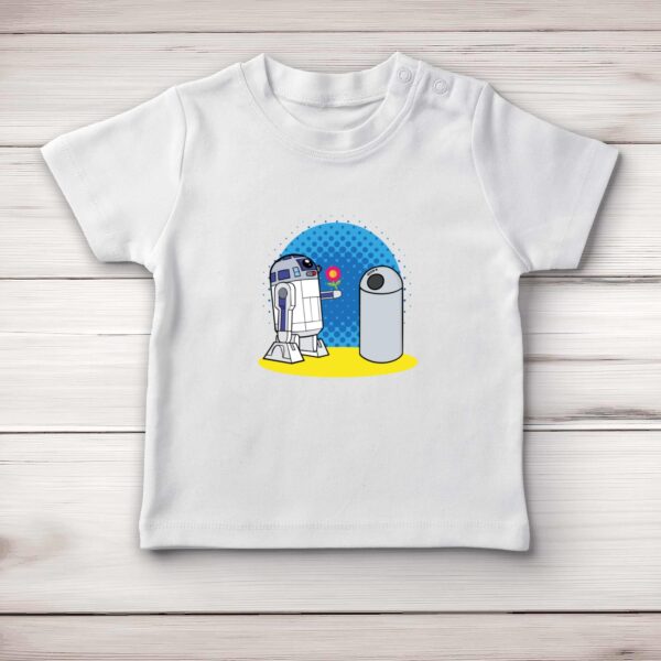 R2D2 In Love - Geeky Baby T-Shirts - Slightly Disturbed - Image 1 of 4