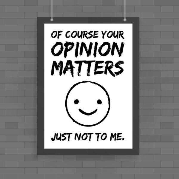 Of Course Your Opinion Matters - Novelty Posters - Slightly Disturbed - Image 1 of 1