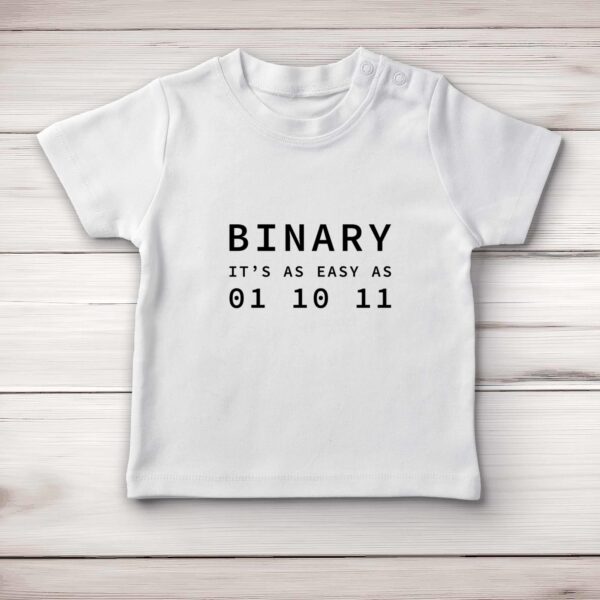 Binary 1 2 3 - Geeky Baby T-Shirts - Slightly Disturbed - Image 1 of 4
