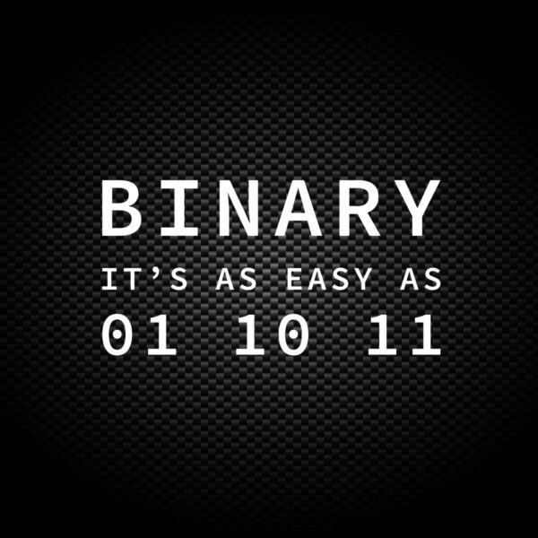 Binary 1 2 3 - Geeky Vinyl Stickers - Slightly Disturbed - Image 1 of 2
