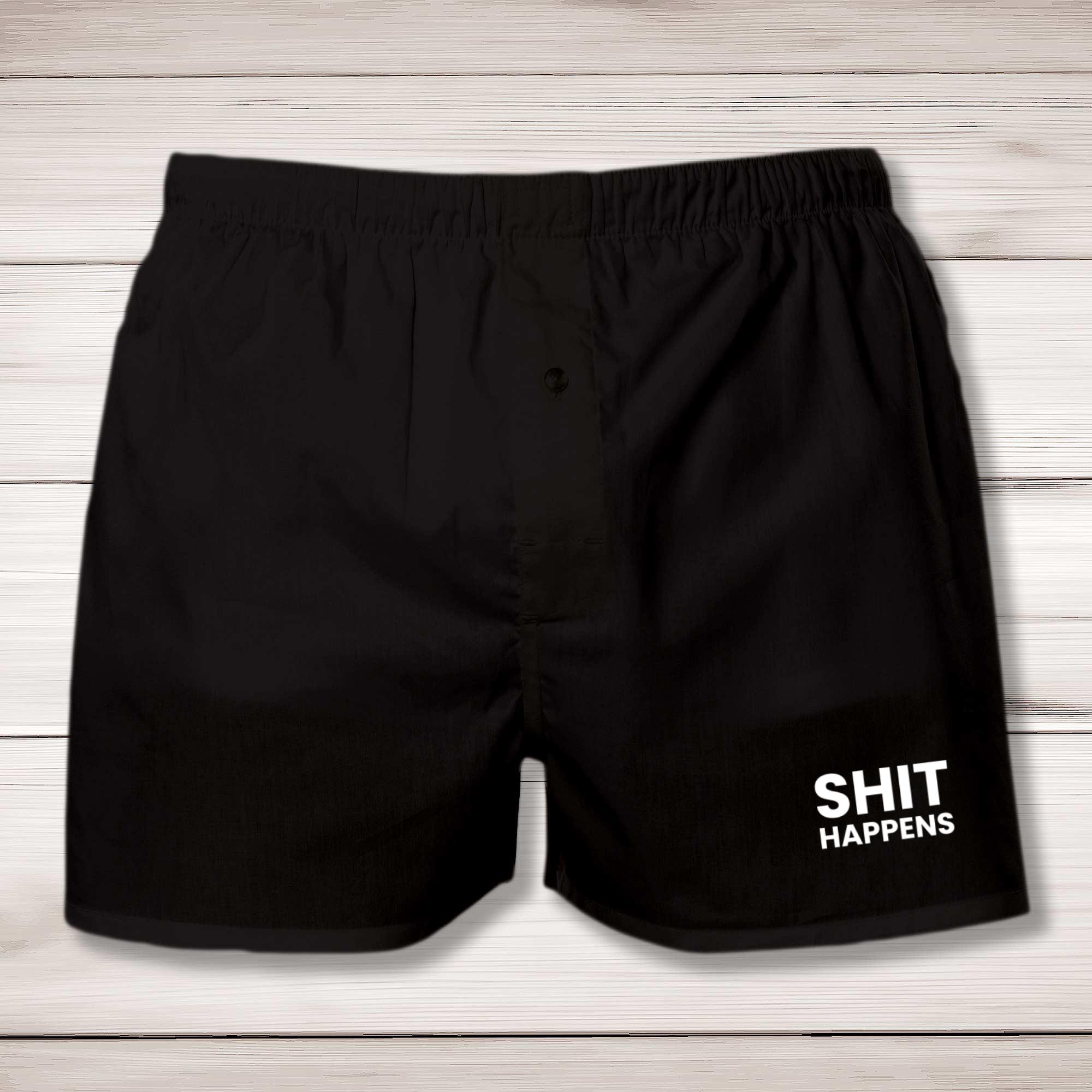 Shit Happens Men s Boxers Rude Boxers Slightly Disturbed