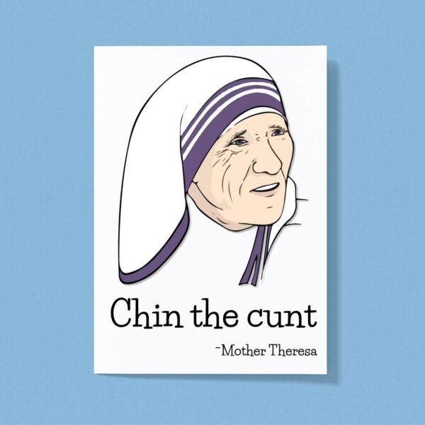 Chin The Cunt Greeting Card Rude Cards Slightly Disturbed