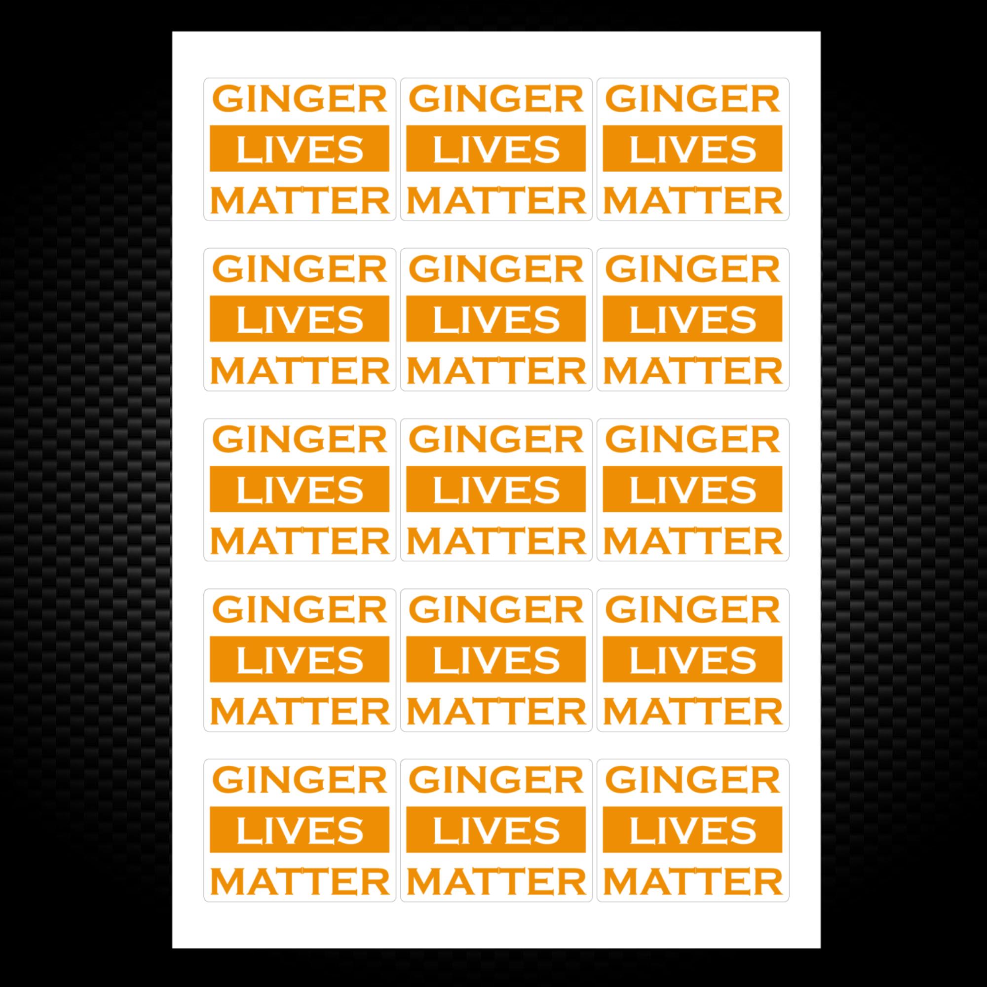 Ginger Lives Matter Sticker Pack Novelty Stickers Slightly Disturbed 