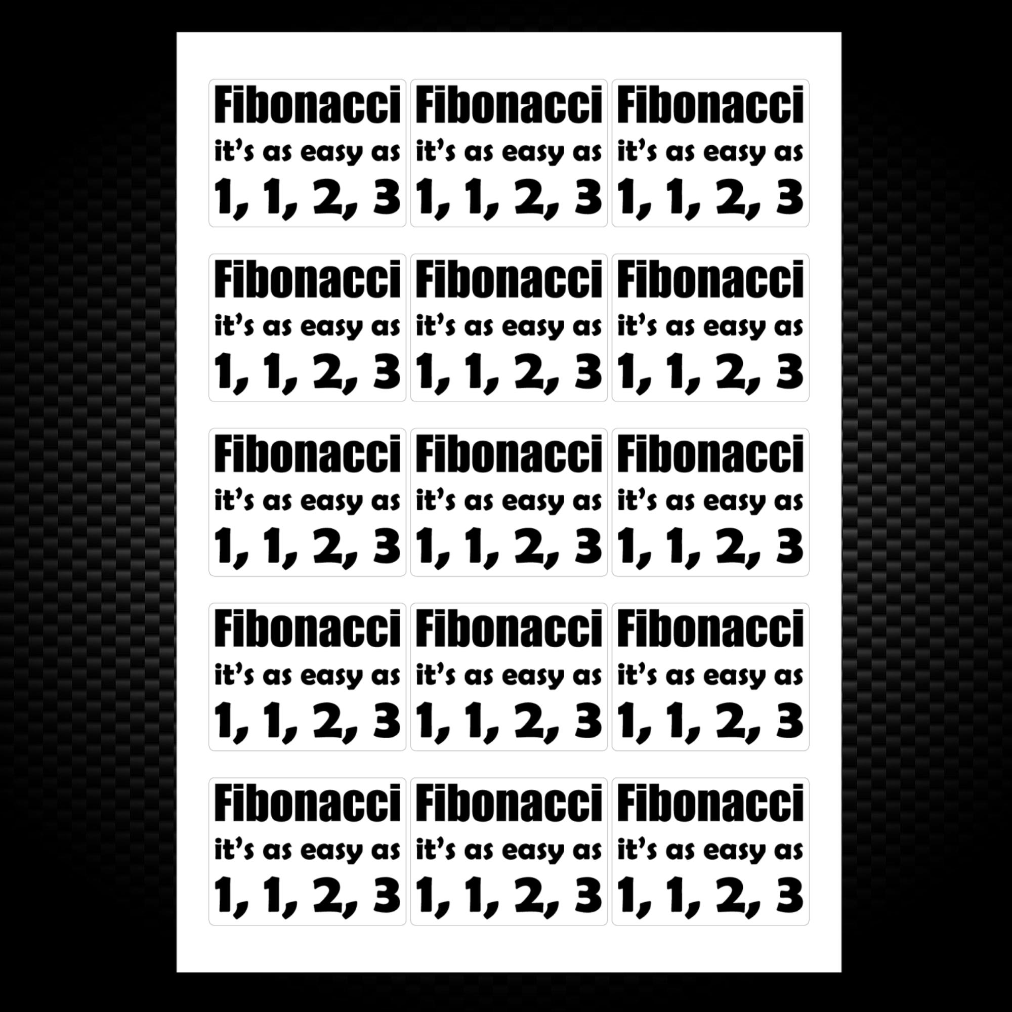 Fibonacci Sticker Pack Geeky Stickers Slightly Disturbed 2937