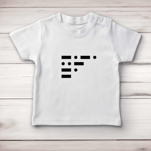 Morse Code Cunt - Rude Baby T-Shirts - Slightly Disturbed - Image 1 of 4