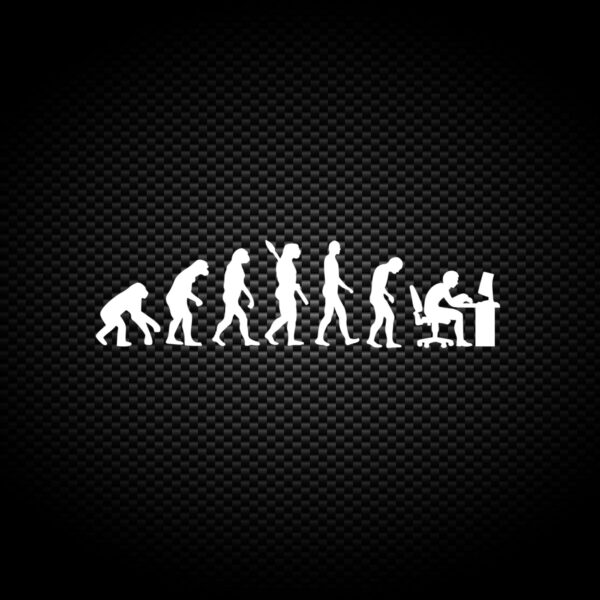Evolution Of A Programmer - Geeky Vinyl Stickers - Slightly Disturbed - Image 1 of 2