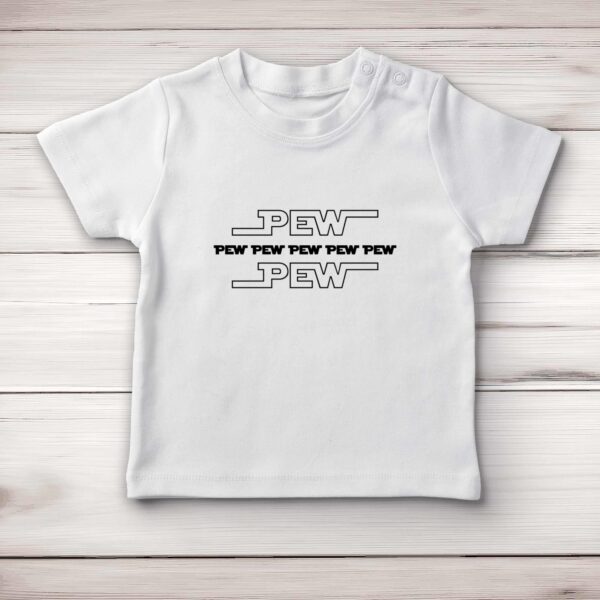 Pew Pew - Geeky Baby T-Shirts - Slightly Disturbed - Image 1 of 4