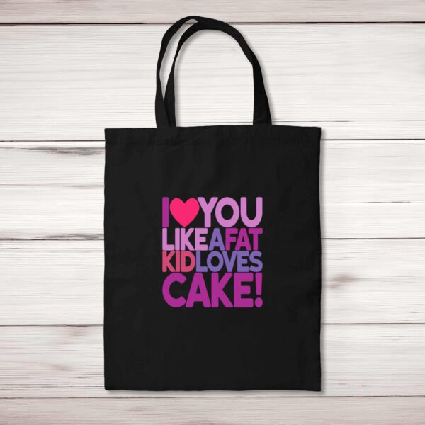 Fat Kid Loves Cake - Novelty Tote Bags - Slightly Disturbed