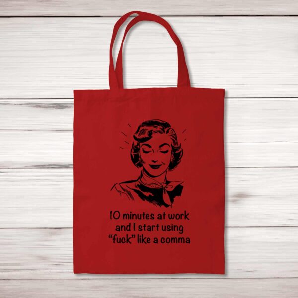 Using Fuck Like A Comma - Rude Tote Bags - Slightly Disturbed - Image 1 of 3