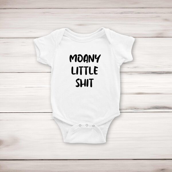 Moany Little Shit - Rude Babygrows & Sleepsuits - Slightly Disturbed - Image 1 of 4