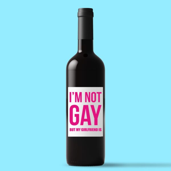 Not Gay But My Girlfriend Is - Rude Wine/Beer Labels - Slightly Disturbed - Image 1 of 1