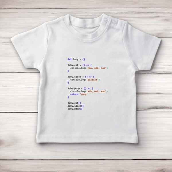Javascript Coding - Geeky Baby T-Shirts - Slightly Disturbed - Image 1 of 2