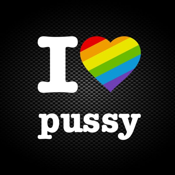 I Love Pussy Pride - Rude Vinyl Stickers - Slightly Disturbed - Image 1 of 2