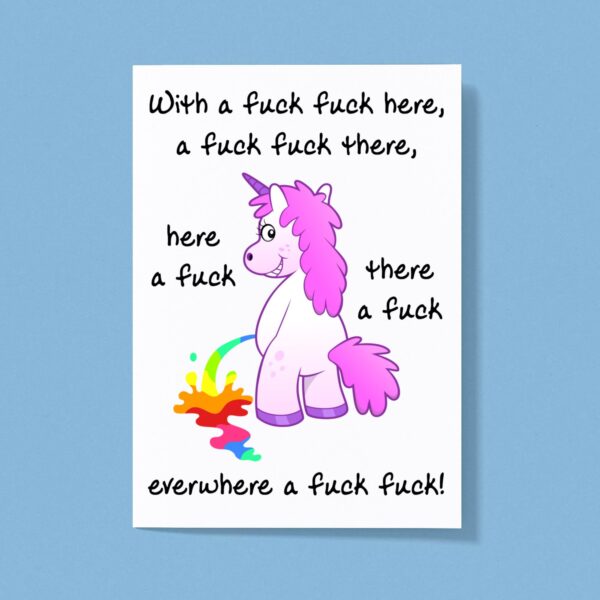 With A Fuck Fuck Here - Rude Greeting Cards - Slightly Disturbed - Image 1 of 1