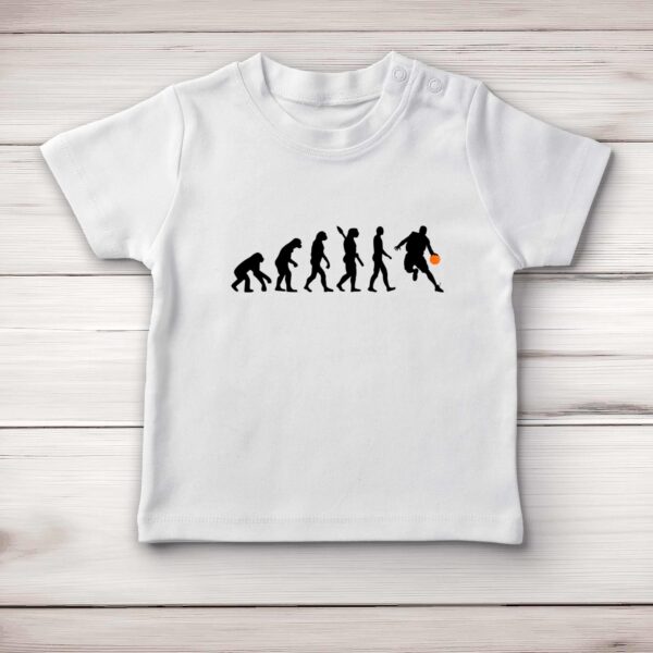 Evolution Of A Basketball Player - Novelty Baby T-Shirts - Slightly Disturbed - Image 1 of 4