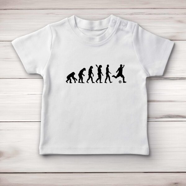 Evolution Of A Footballer - Novelty Baby T-Shirts - Slightly Disturbed - Image 1 of 4