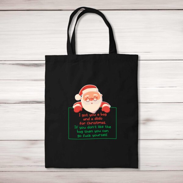 A Dildo for Christmas - Rude Tote Bags - Slightly Disturbed - Image 1 of 4