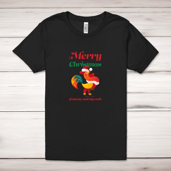 Merry Christmas From Me And My Cock - Rude Adult T-Shirts - Slightly Disturbed - Image 1 of 10
